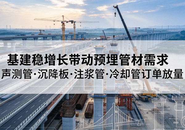 墨江基建稳增长带动预埋监测管材需求，声测管、沉降板、注浆管订单持续放量